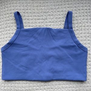 OFFLINE by aerie | Ribbed Square Neck Sports Bra — Baja Blue